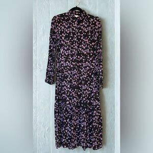 H&M Black Dress with Pink & Purple Floral Print